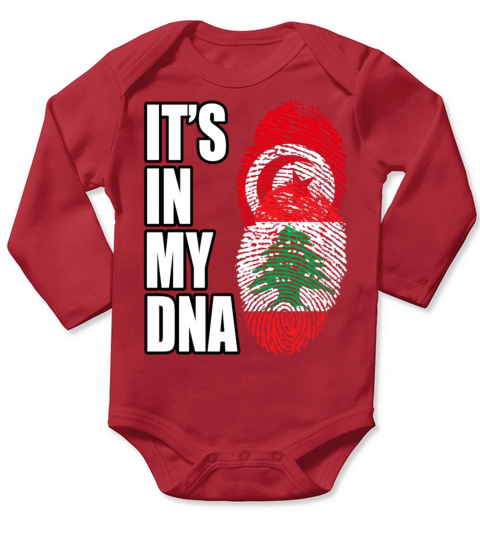 Tunisian And Lebanese Mix Heritage DNA Flag Long Sleeve Baby One-Piece