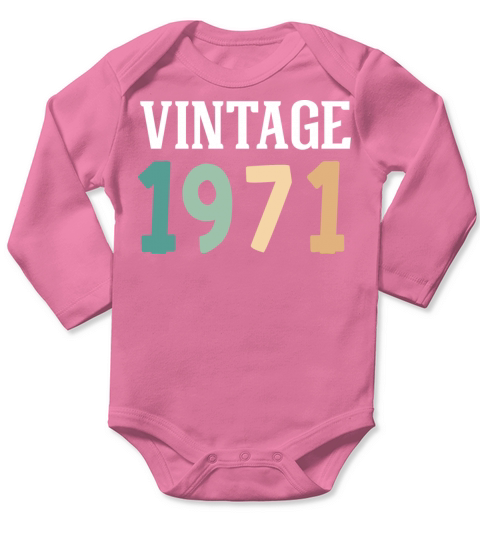 Vintage 1971 51st Birthday Long Sleeve Baby One-Piece