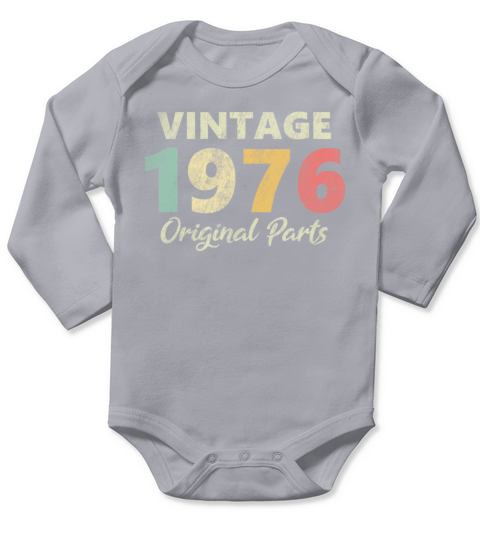 Vintage Birthday Original Parts 1976 Birthday Long Sleeve Baby One-Piece