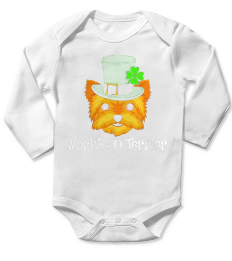 Yorkie St. Patricks Day Shirt for Yorkshire Terrier Lovers Black Youth B079NZ3H3S 1 Long Sleeve Baby One-Piece