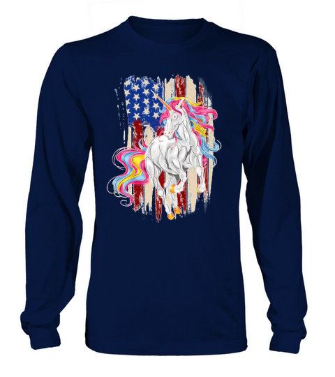 Americorn Patriotic Unicorn America Stars Flag shirt Long sleeved Unisex