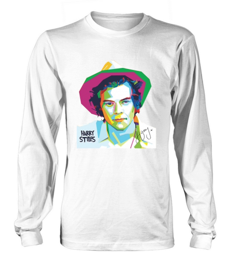 Colorful Harry Styles art autographed shirt Long sleeved Unisex