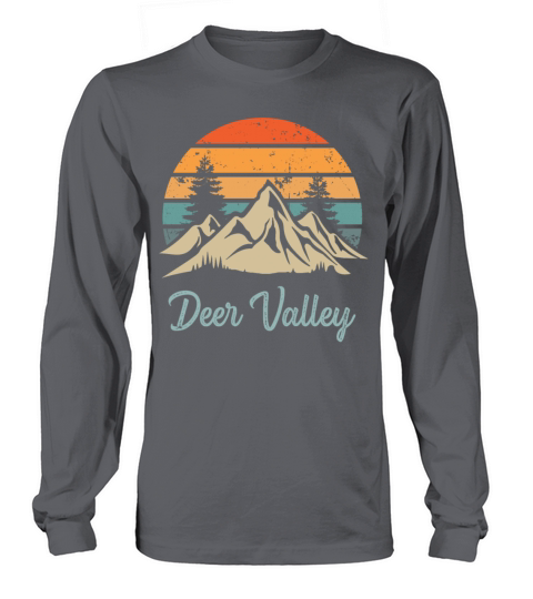 Deer Valley Retro Vintage Mountain Sunset Outdoors Long sleeved Unisex