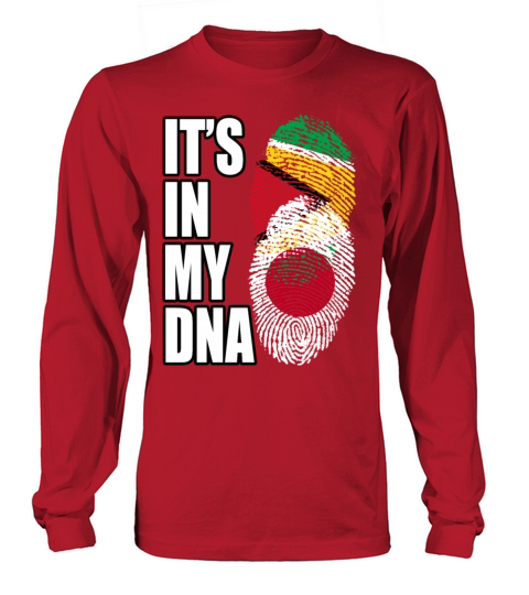 Guyanese And Japanese Mix Heritage DNA Flag Long sleeved Unisex