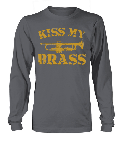Trumpet Player Pun Vintage Kiss My Long sleeved Unisex
