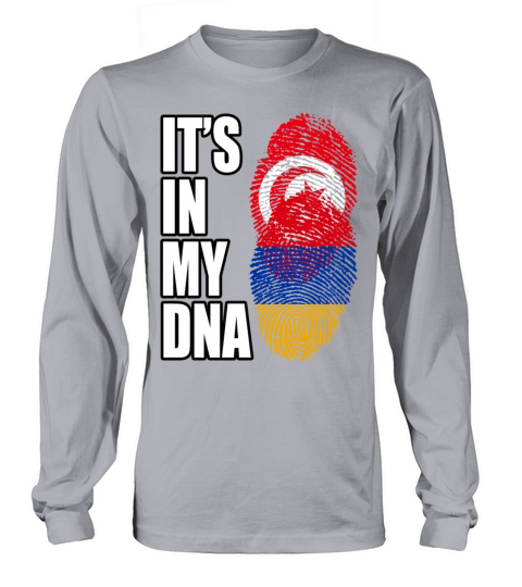 Tunisian And Armenian Mix Heritage DNA Flag Long sleeved Unisex