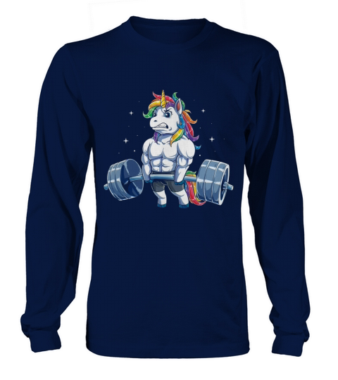 Unicorn Weightlifting Fitness Gym Deadlift Rainbow - Ladies Flowy Tank Long sleeved Unisex