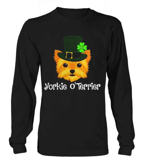 Yorkie St. Patricks Day Shirt for Yorkshire Terrier Lovers Black Youth B079NZ3H3S 1 Long sleeved Unisex