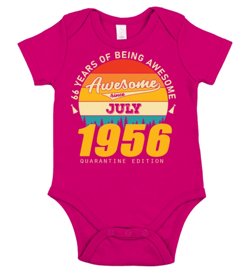 1956 Quarantine Edition July 66th birthday gift Short Sleeve Baby One-Piece