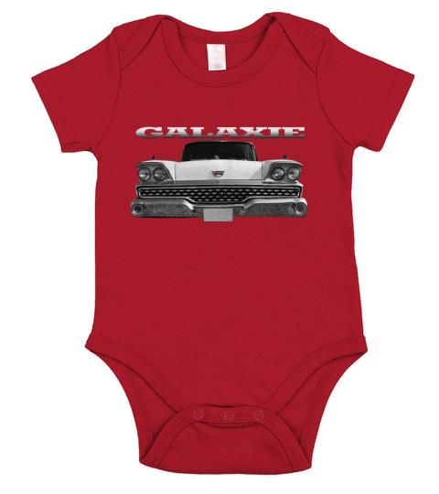 1959 Ford Galaxie Front White Short Sleeve Baby One-Piece