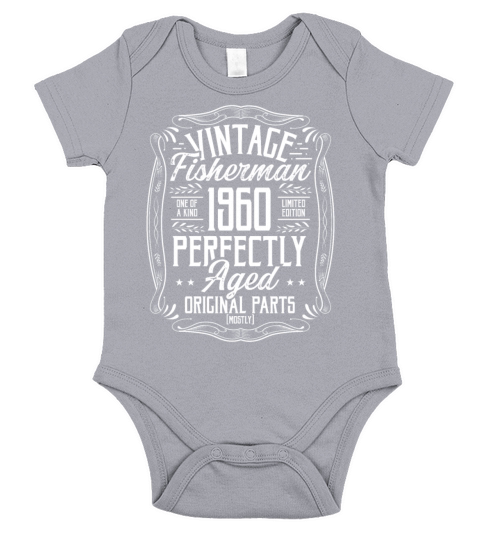 1960 Year Fishing Rod 1960 Birthday for Men Short Sleeve Baby One-Piece