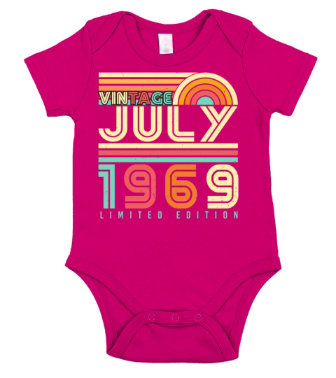 1969 In July Vintage Short Sleeve Baby One-Piece