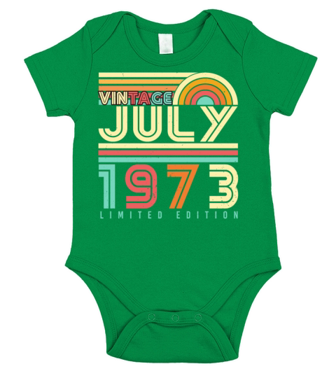 1973 In July Vintage Short Sleeve Baby One-Piece