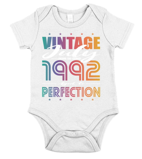 30th birthday vintage july 1992 aged to perfection Short Sleeve Baby One-Piece