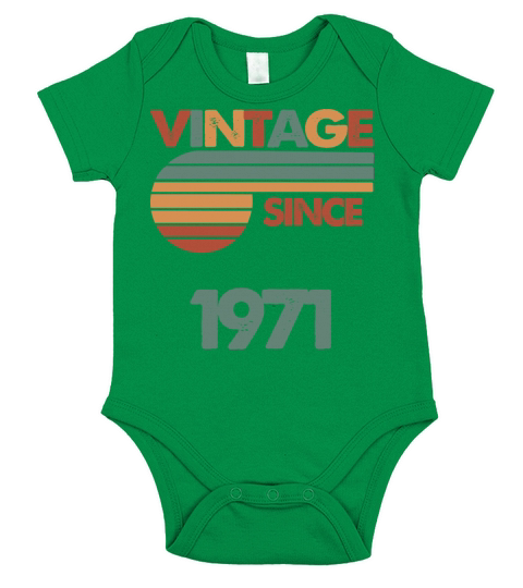 51th Vintage Birthday 1971 Short Sleeve Baby One-Piece