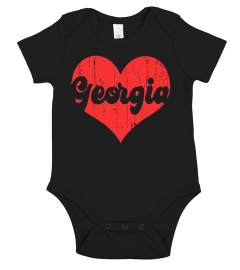 America Citizen US State Flag Heart Love Georgia Short Sleeve Baby One-Piece