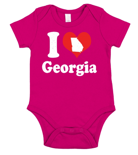 America Citizen US State Love I Heart Georgia Short Sleeve Baby One-Piece