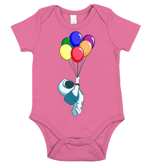 Astronaut Rainbow Balloons Gay Pride Month Short Sleeve Baby One-Piece