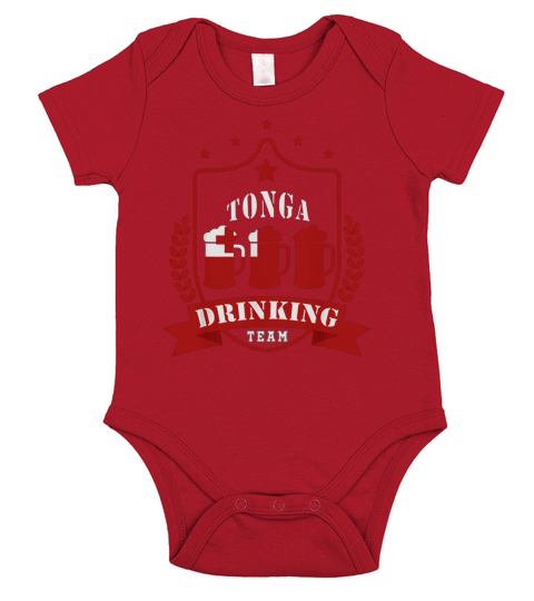 Beer Tonga Drinking Team Casual Tonga Flag shirt Short Sleeve Baby One-Piece