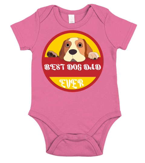Best Dog Dad Funny Dog Short Sleeve Baby One-Piece