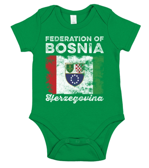 Bosnia and Herzegovina Flag Distressed Short Sleeve Baby One-Piece