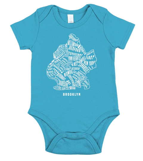 BROOKLYN MAP T-Shirt - Brooklyn Souvenir Tee - Areas Of NYC Short Sleeve Baby One-Piece