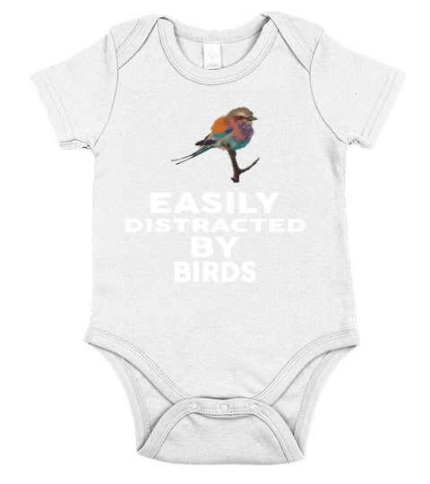 Easily Distracted by BIRDS Short Sleeve Baby One-Piece