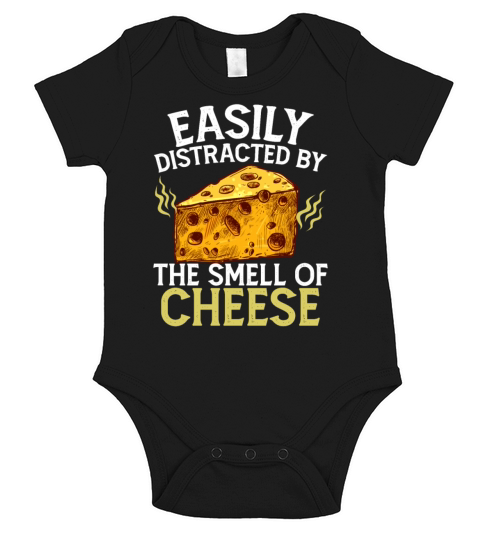 Easily Distracted by The Smell of Cheese Short Sleeve Baby One-Piece