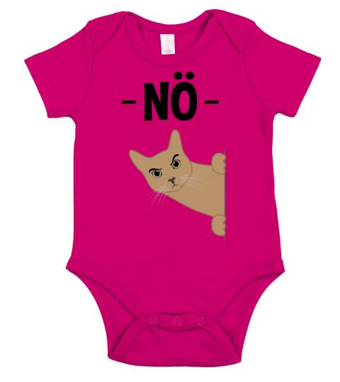 Evil Cat Nope Funny Quote Gift Short Sleeve Baby One-Piece