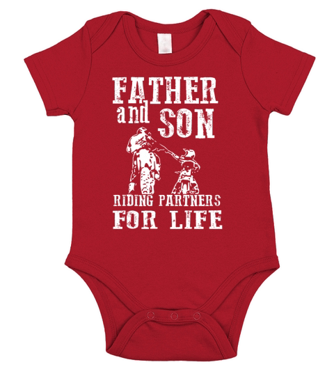 Father And Son Riding Partners For Life Short Sleeve Baby One-Piece