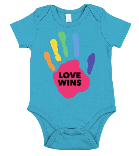 funny pride quote love wins Short Sleeve Baby One-Piece