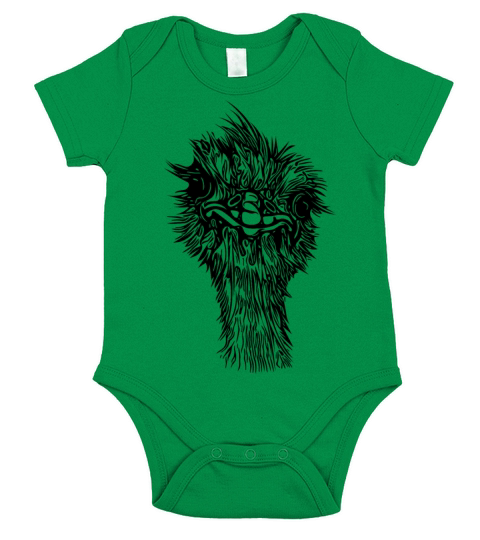 Funny Vintage Ostrich Head Short Sleeve Baby One-Piece