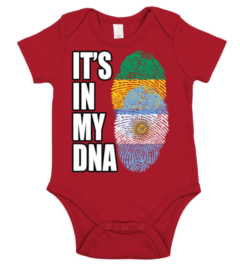 Gambian And Argentinian Mix Heritage DNA Flag Short Sleeve Baby One-Piece