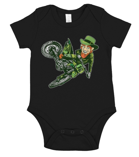 Great Motocross St Saint Patrick’s Mx Day Leprechaun Dirt Bike Short Sleeve Baby One-Piece
