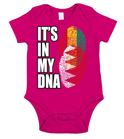 Guinean And Bahraini Mix Heritage DNA Flag Short Sleeve Baby One-Piece