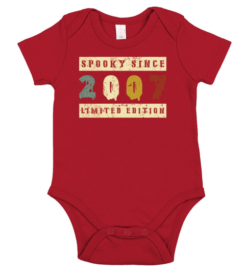 Halloween Spooky Since 2007 Retro Birth Year Short Sleeve Baby One-Piece