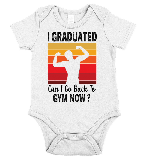 I Graduated Can I Go Back To Gym Now Retro Vintage Short Sleeve Baby One-Piece