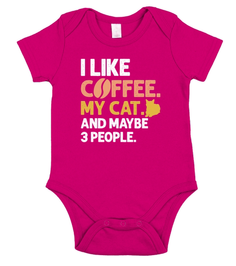I Like Coffee My Cat And Maybe 3 People Vintage Short Sleeve Baby One-Piece