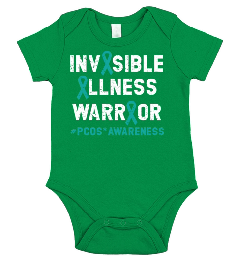 Invisible Illness Warrior PCOS Awareness Month Short Sleeve Baby One-Piece