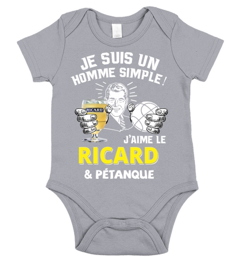 Je suis un homme simple! jaime le Ricard et Pétanque. Short Sleeve Baby One-Piece