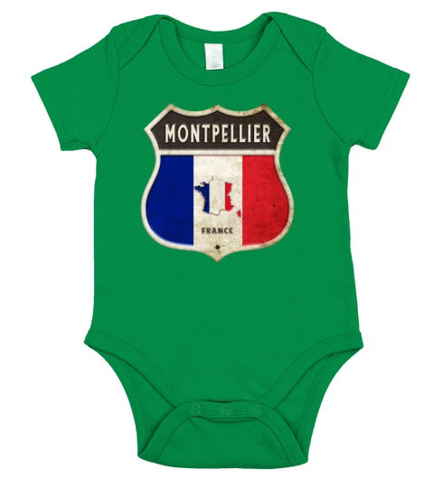 Montpellier France coat of arms flags design Short Sleeve Baby One-Piece