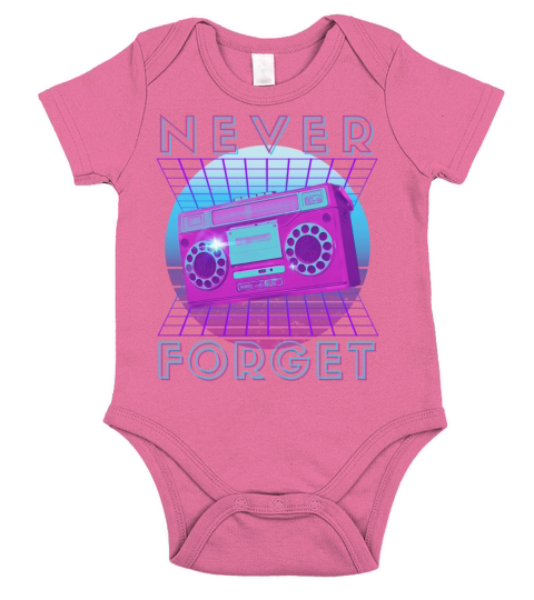 Never Forget Retro 80s 90s Nostalgia Short Sleeve Baby One-Piece