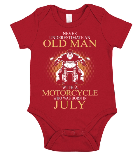 Never underestimate an old man with a motorcycle and was born in july Short Sleeve Baby One-Piece