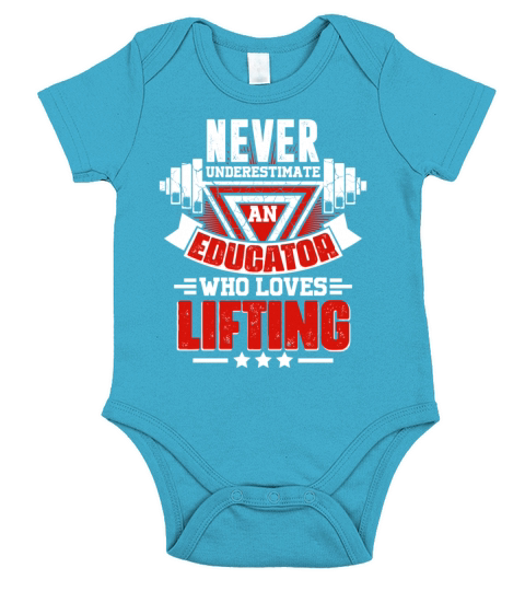 Never Underestimate Educator Gym Workout Fitness W Short Sleeve Baby One-Piece