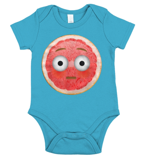 Nice Grapefruit Slice Emoji Lovers Flushed Face Short Sleeve Baby One-Piece