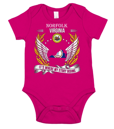 Norfolk Virginia is where my story begins - Unisex Long Sleeve Short Sleeve Baby One-Piece