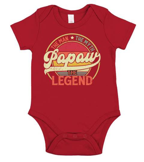 Papaw The Man The Myth The Legend Vintage Sunset Short Sleeve Baby One-Piece