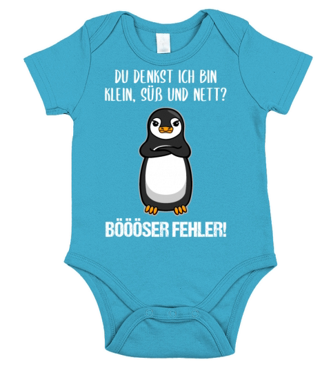 Penguin Small Sweet Nice Funny Quote Gift Short Sleeve Baby One-Piece