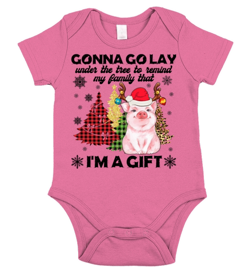 Pig Lady Lay Under Christmas Tree To Remind Family Short Sleeve Baby One-Piece