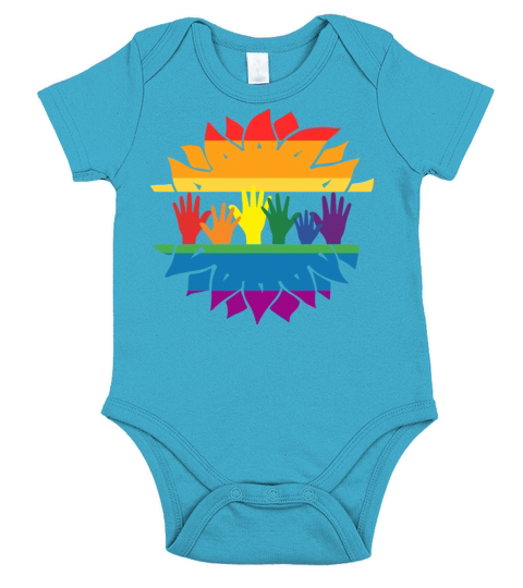 Pride flag hands Short Sleeve Baby One-Piece